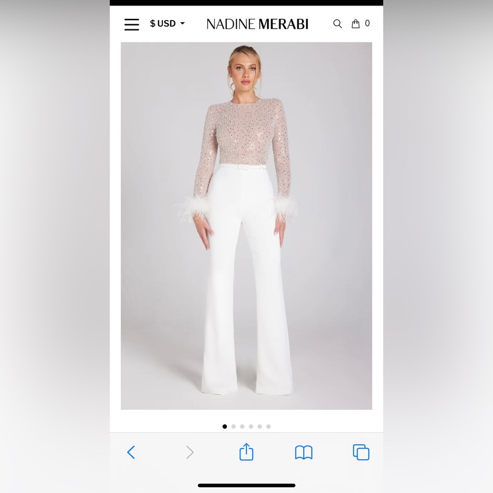 Nadine Merabi Amelia White Jumpsuit